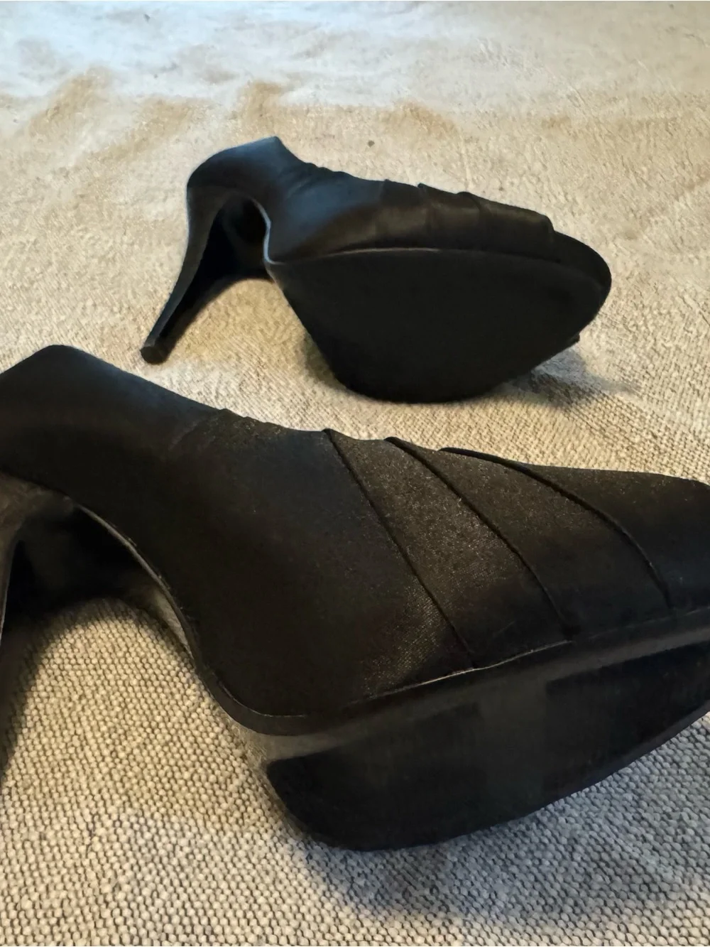 Satin Peep Toe Heels - Lulu Townsend Daffodil